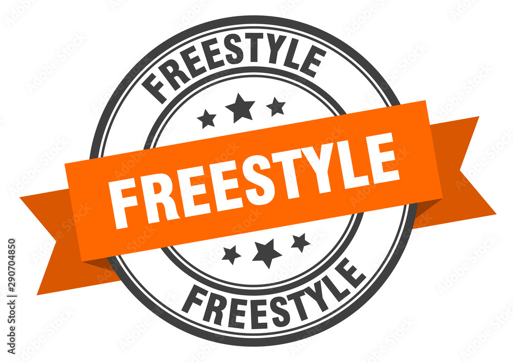 Obraz premium freestyle label. freestyle orange band sign. freestyle