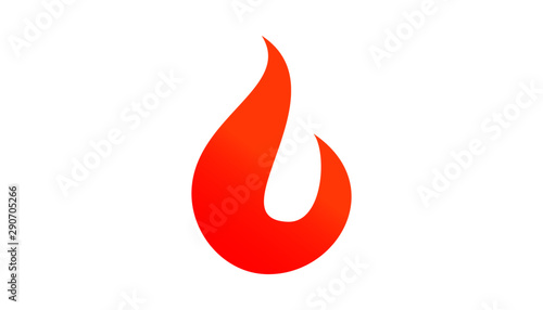 Modern fire logo. Simple icon design. Vector illustration