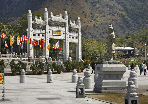 Entrance to Po Lin Monastery. Lantau Island. Hong Kong. China photo