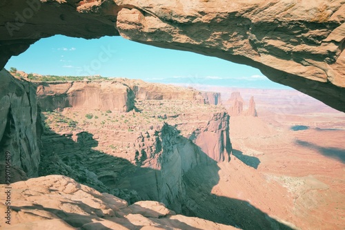 Canyonlands National Park. American landscape. Filtered retro color style. photo