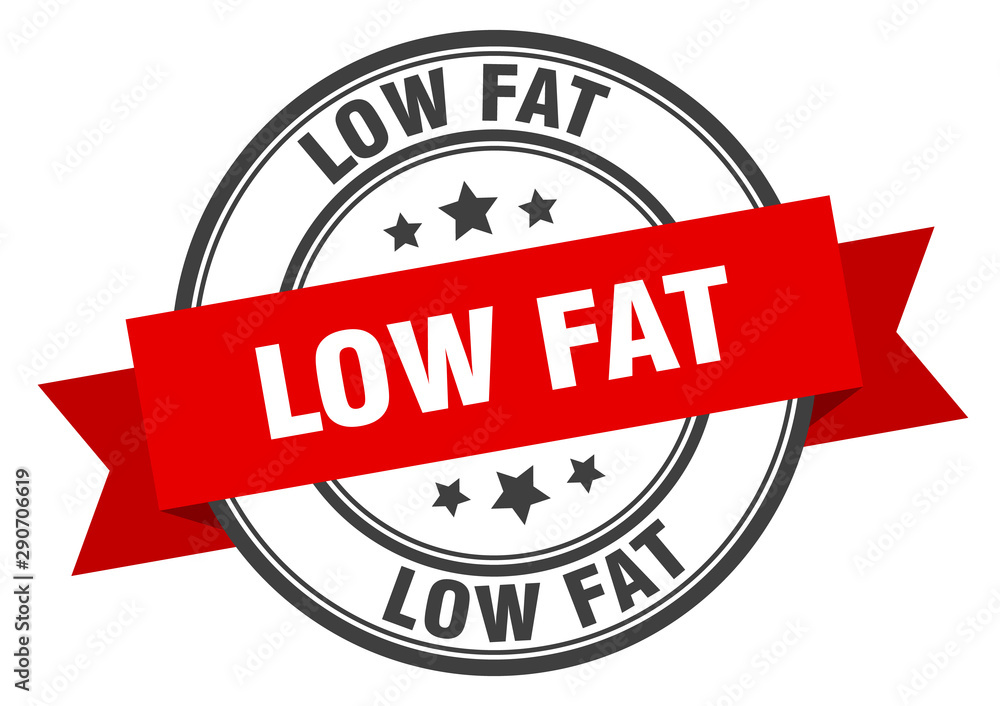 Fototapeta premium low fat label. low fat red band sign. low fat
