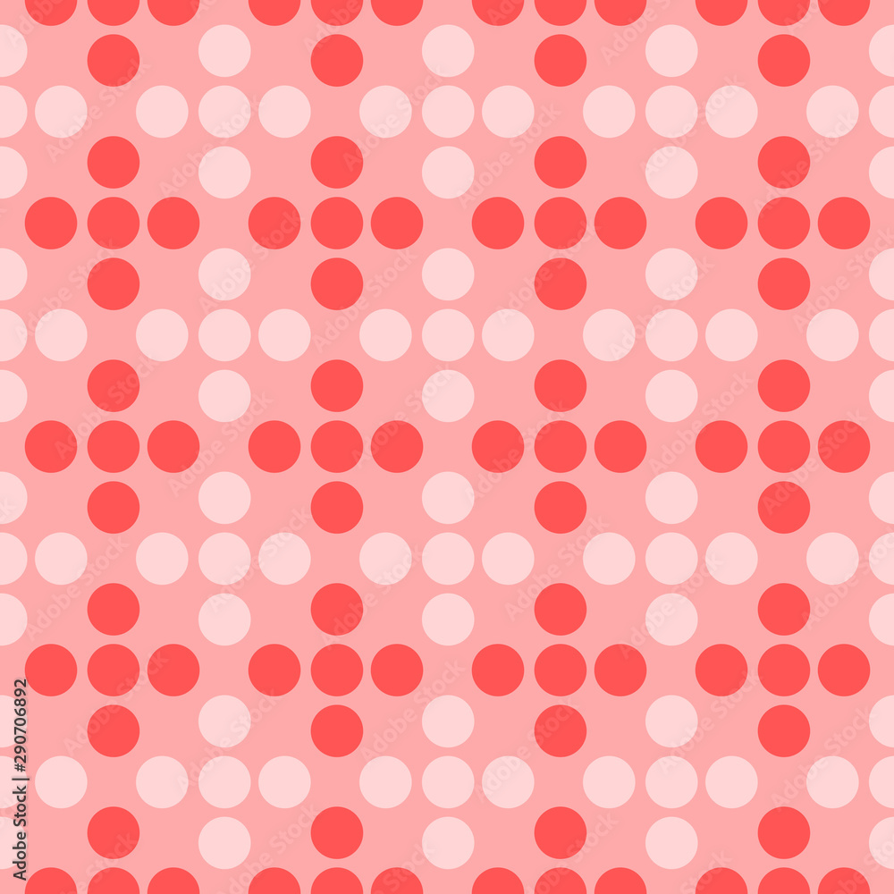 Seamless Pattern Texture Of Geometric Dots in Three Shades Of Pink.