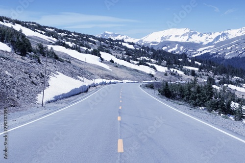 Colorado scenic road - Trail Ridge Road. Retro color filter.