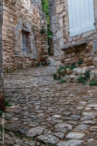Fototapeta Naklejka Na Ścianę i Meble -  Cobble stone streets,  oppede  le vieux , french hilltop village .Vaucluse, France .