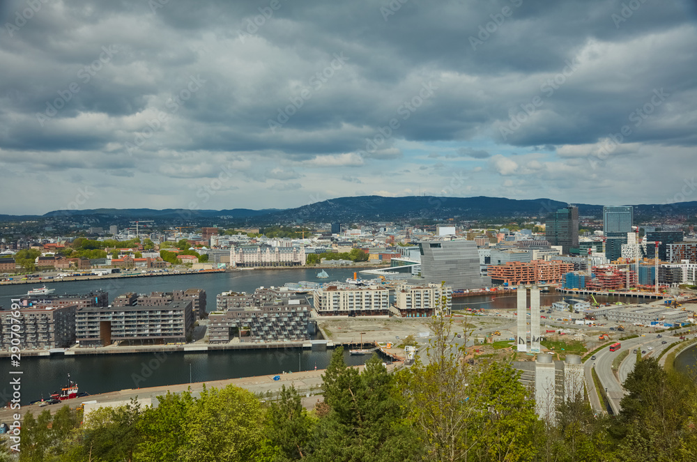 view of Oslo city and sea