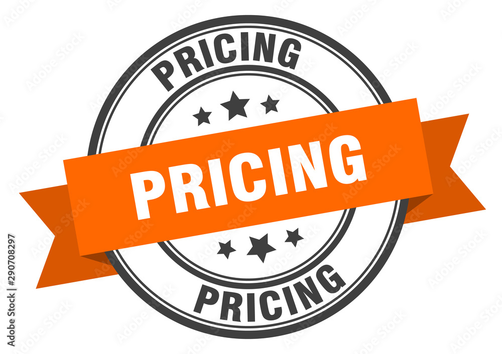 Fototapeta premium pricing label. pricing orange band sign. pricing