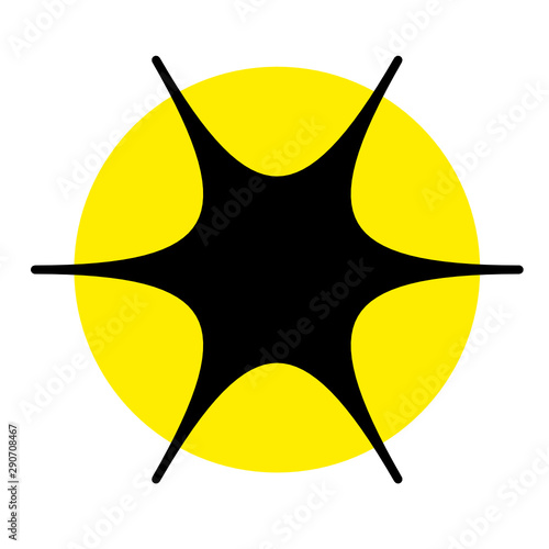 Black star and yellow circle