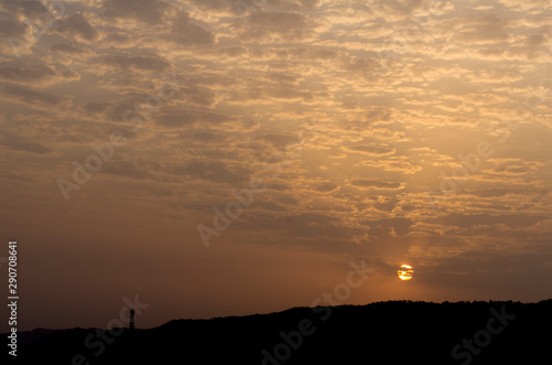 sunset over mountains