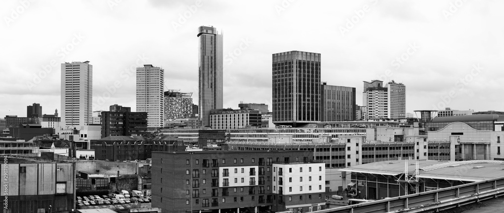 Obraz premium Panoramę Birmingham. Czarno-biały styl vintage.