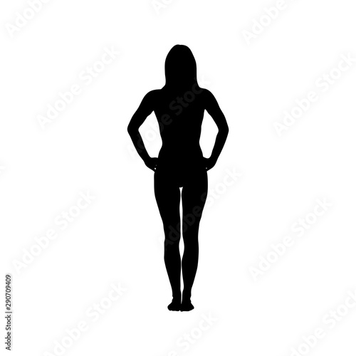 Black silhouette of woman vector