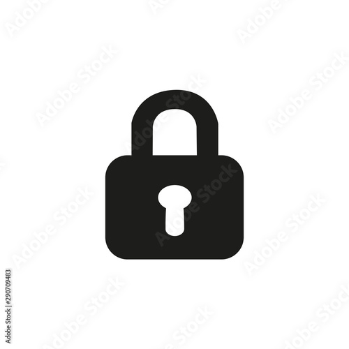 black lock icon vector