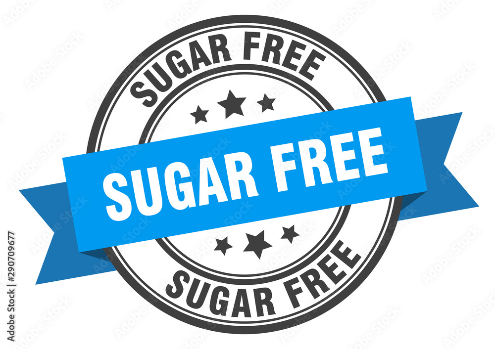 sugar free label. sugar free blue band sign. sugar free