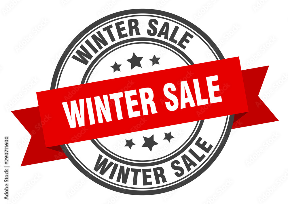 Obraz premium winter sale label. winter sale red band sign. winter sale