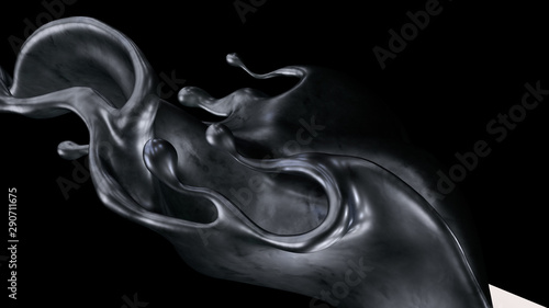 Splash fluid. 3d illustration, 3d rendering.