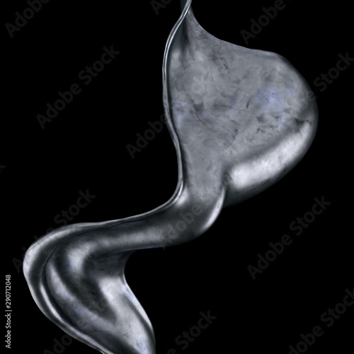 Splash fluid. 3d illustration, 3d rendering.