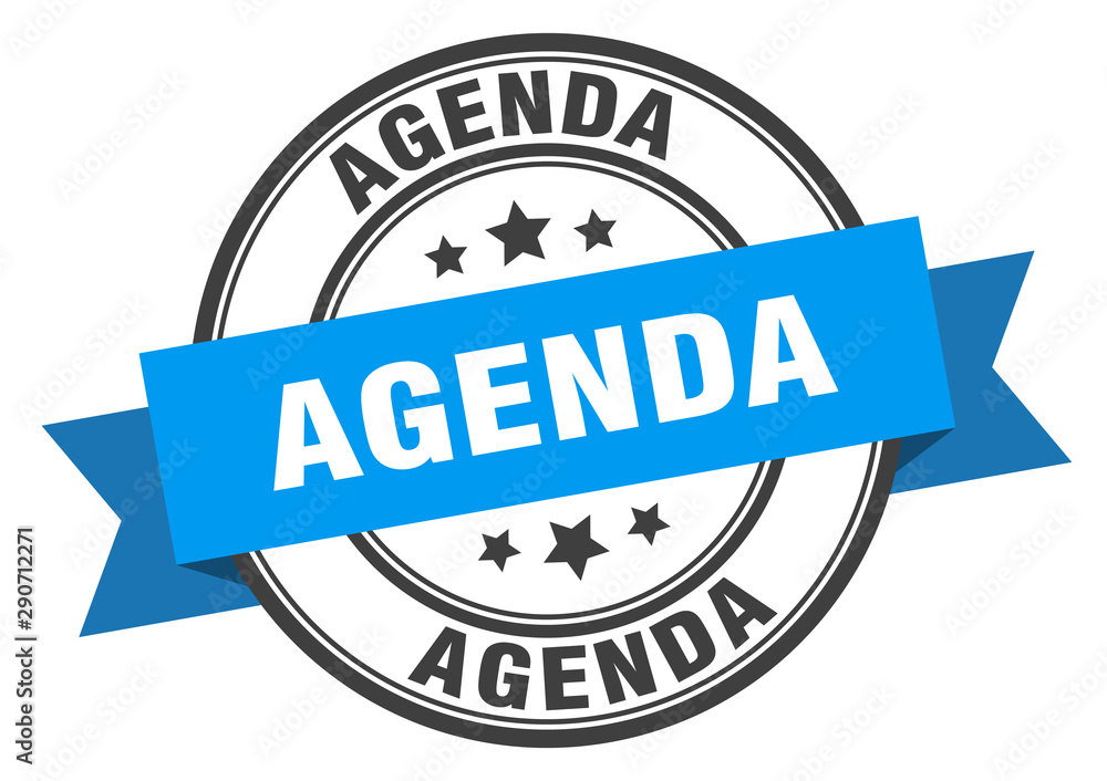 Fototapeta premium agenda label. agenda blue band sign. agenda
