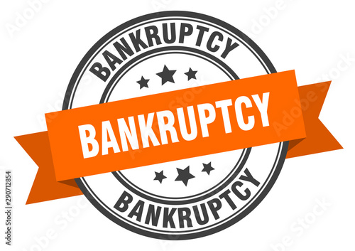 bankruptcy label. bankruptcy orange band sign. bankruptcy