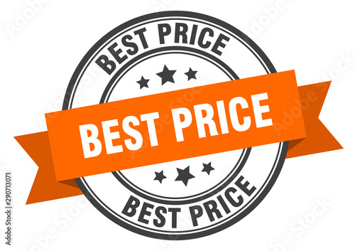 best price label. best price orange band sign. best price
