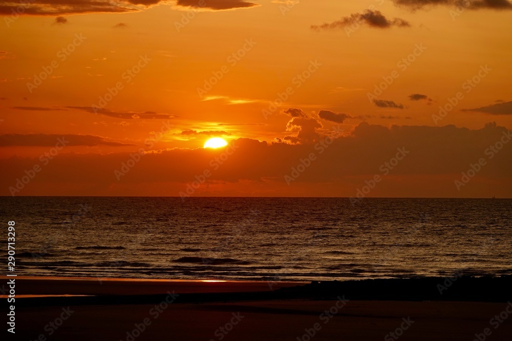 Sunset Belgien Ostende