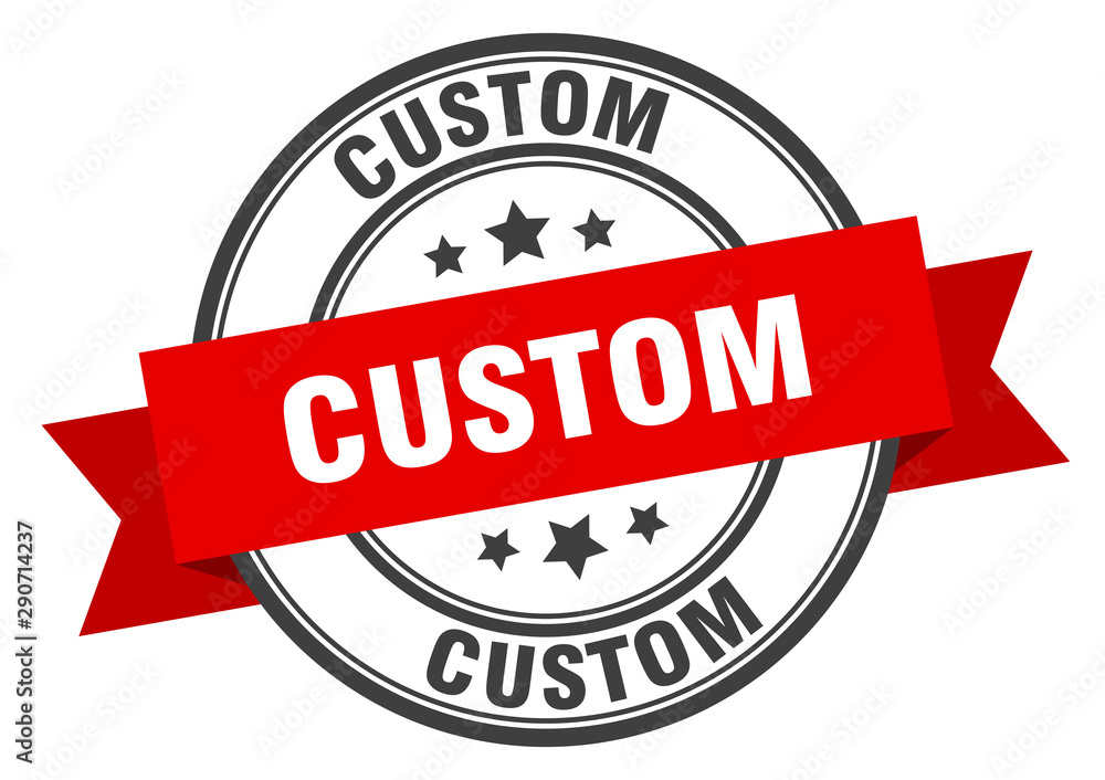 Fototapeta premium custom label. custom red band sign. custom