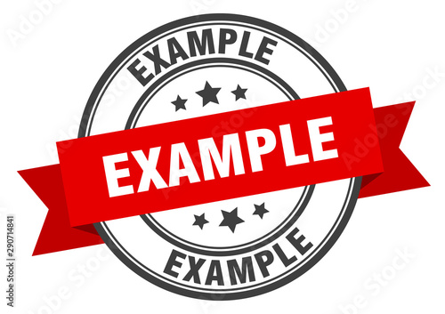 example label. example red band sign. example