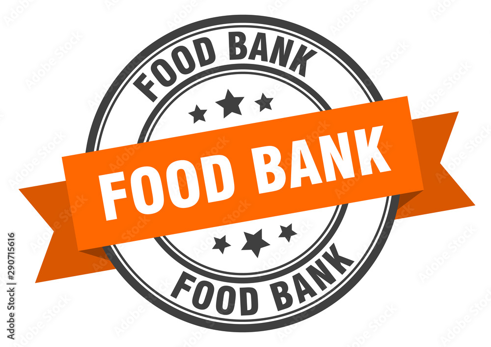 Fototapeta premium food bank label. food bank orange band sign. food bank