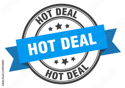 hot deal label. hot deal blue band sign. hot deal