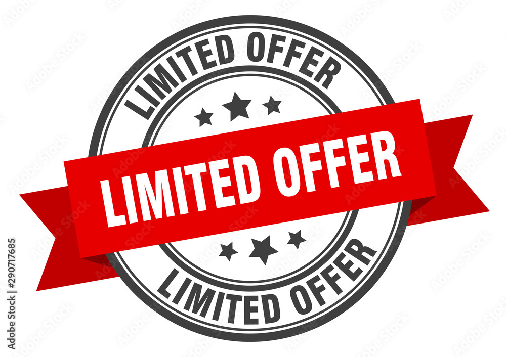 Fototapeta premium limited offer label. limited offer red band sign. limited offer