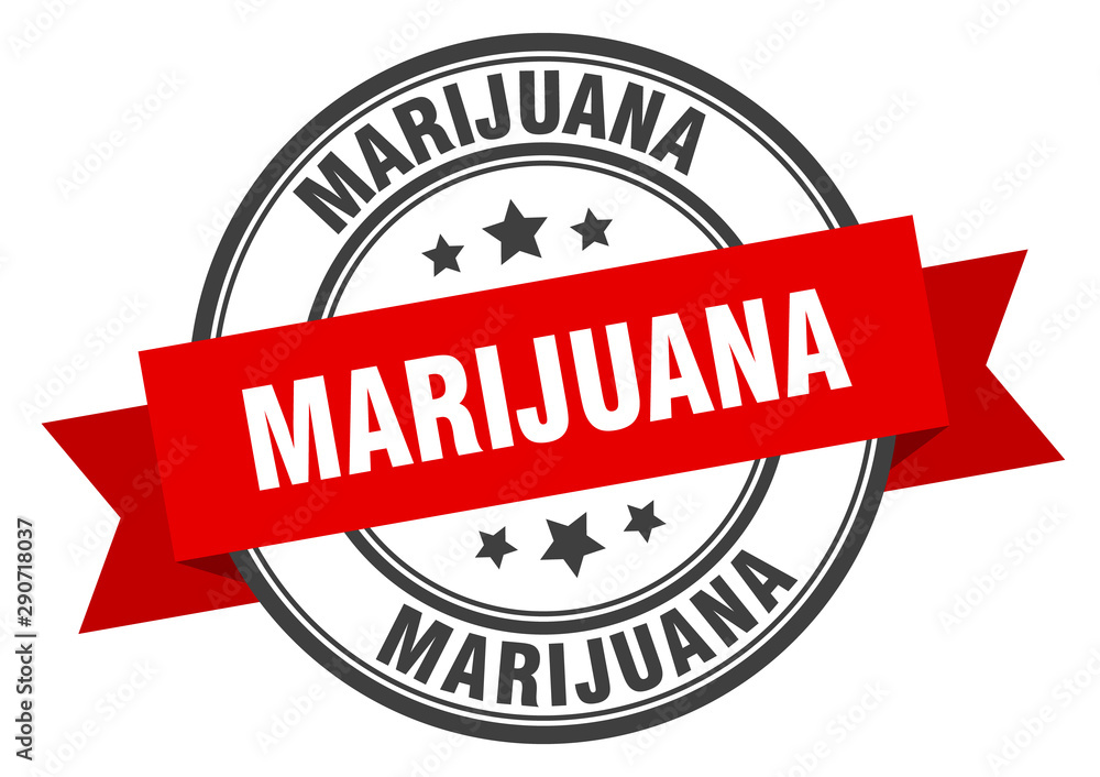 Fototapeta premium marijuana label. marijuana red band sign. marijuana