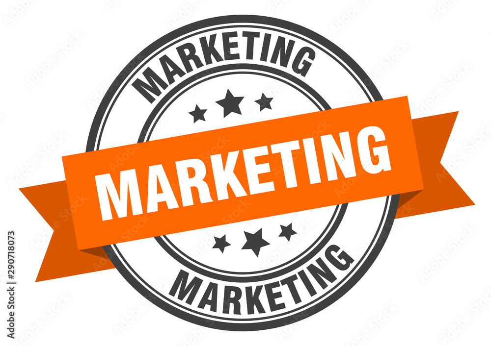 Fototapeta premium marketing label. marketing orange band sign. marketing