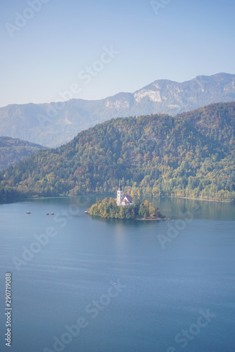 Travailing around Lake Bled In Slovenia an amazing lake full of impressive nature , crystal blue water with a beautiful island in the middle surrounded by those beautiful mountains and trees. 