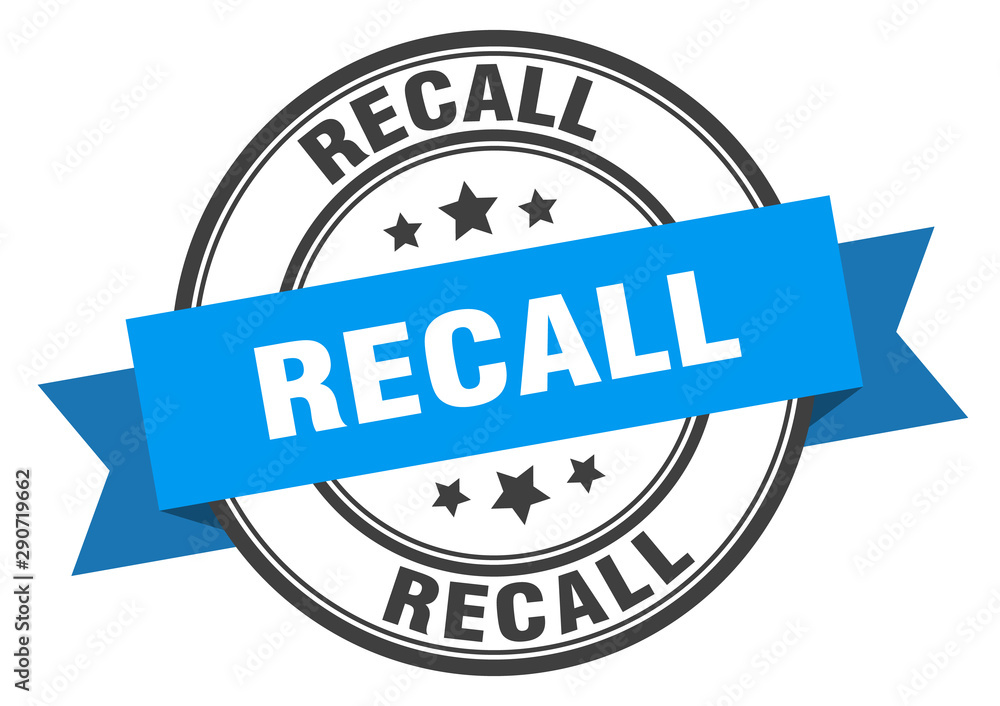 Fototapeta premium recall label. recall blue band sign. recall