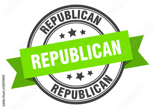 republican label. republican green band sign. republican