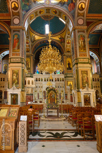 Innenraum der Kirche des heiligen Nikolaus, Piräus, Athen, Griechenland