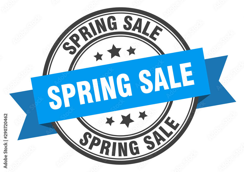 spring sale label. spring sale blue band sign. spring sale