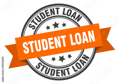 student loan label. student loan orange band sign. student loan