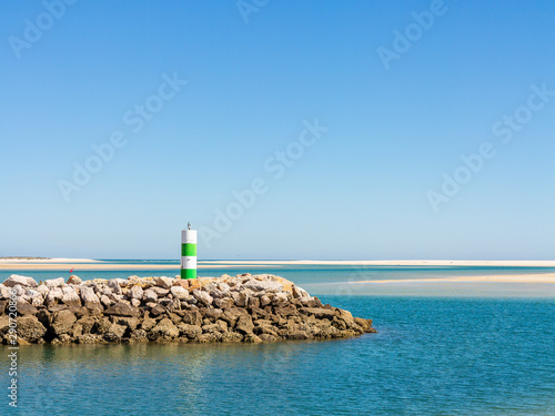 Fuzeta, Ria Formosa at Algarve. Little lighthouse