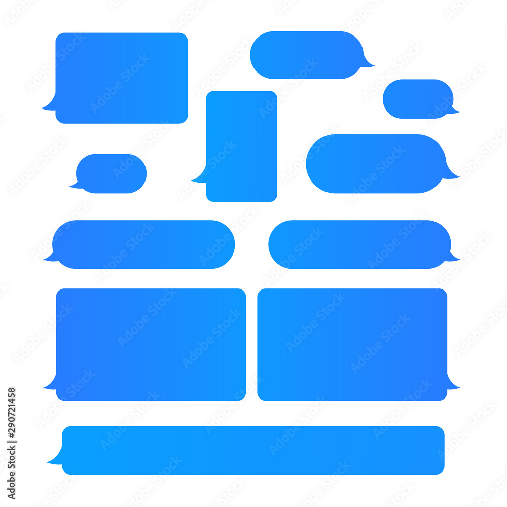 Flat blue messages bubbles icon Flat blue messages bubbles icon