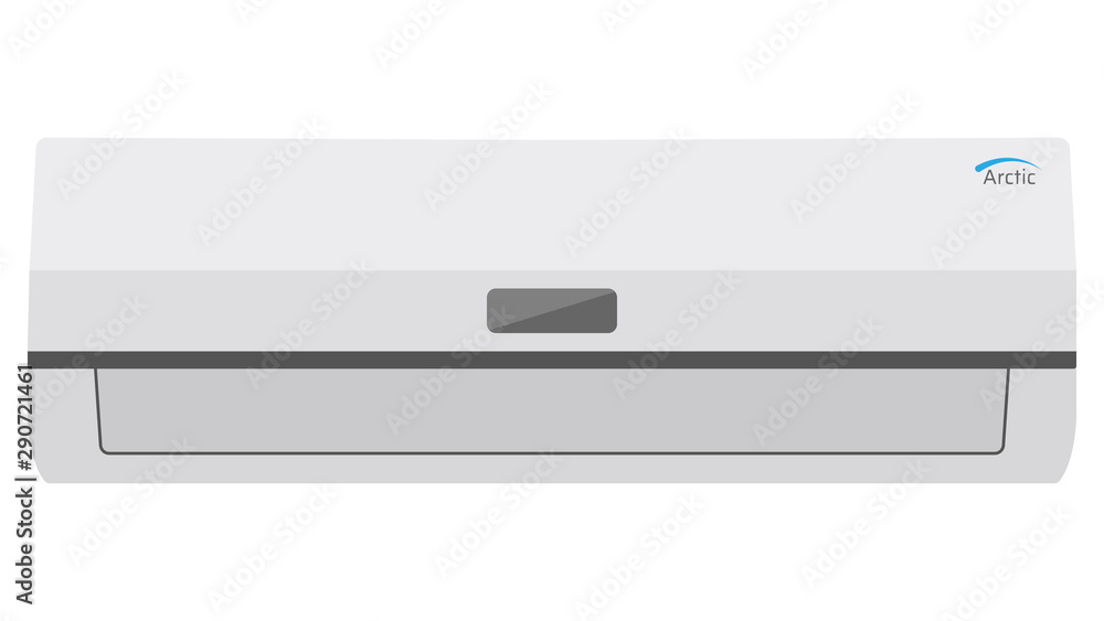 Air conditioner icon. White modern AC on white background. Air conditioner icon. White modern AC on white background.