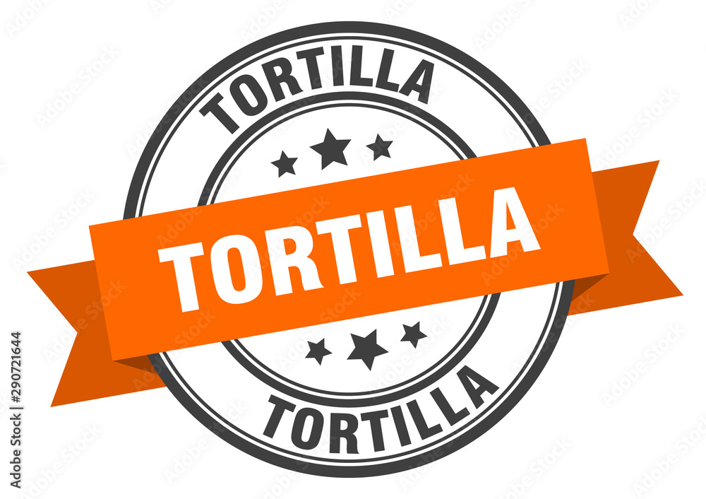 Fototapeta premium tortilla label. tortilla orange band sign. tortilla
