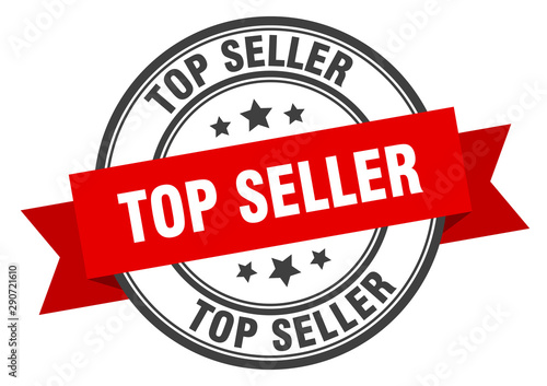 top seller label. top seller red band sign. top seller