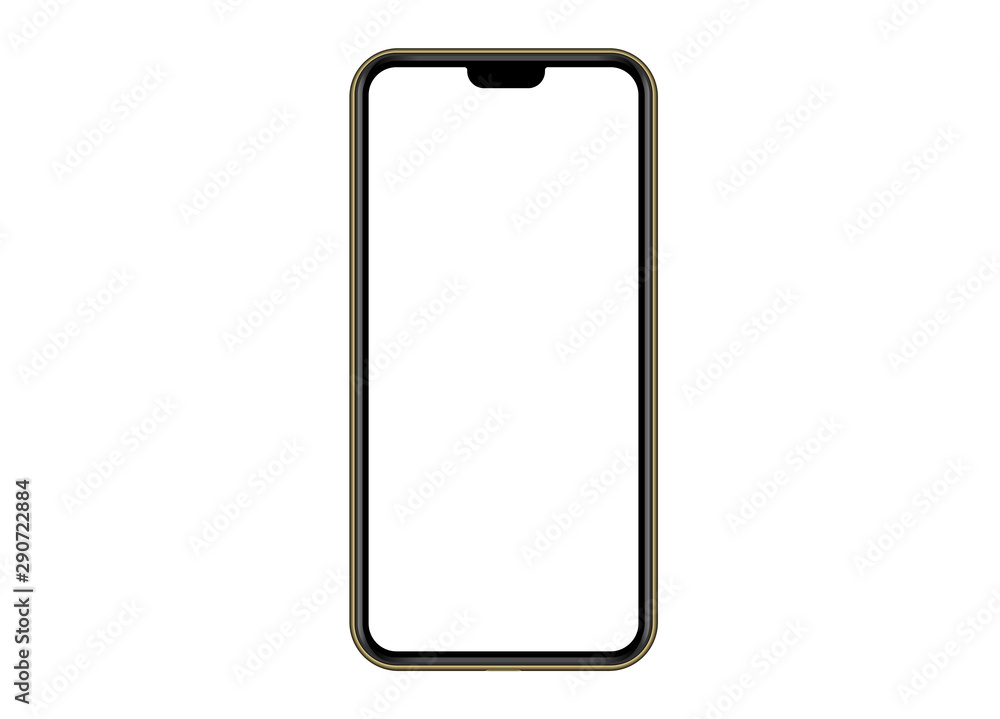Golden Modern Smartphone. Mock up mobile phone with blank white screen. Vector Illustration for app, web, design. Golden Modern Smartphone. Mock up mobile phone with blank white screen. Vector Illustration for app, web, design.