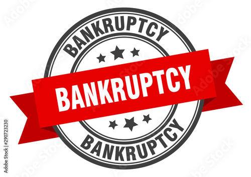 bankruptcy label. bankruptcy red band sign. bankruptcy photo