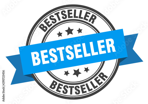 bestseller label. bestseller blue band sign. bestseller