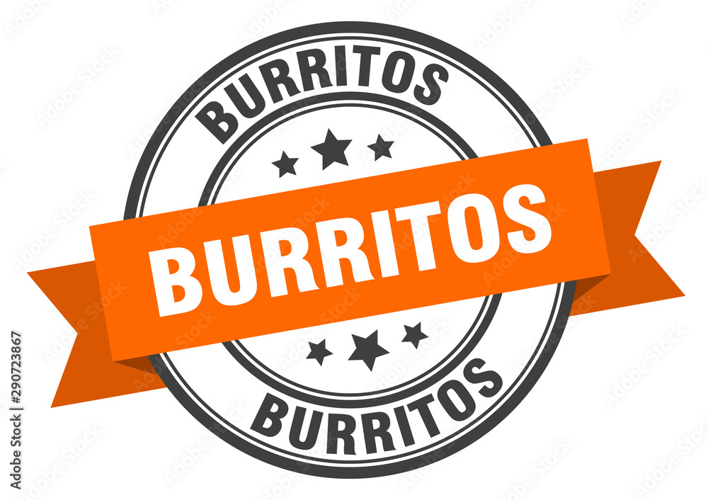 Fototapeta premium burritos label. burritos orange band sign. burritos