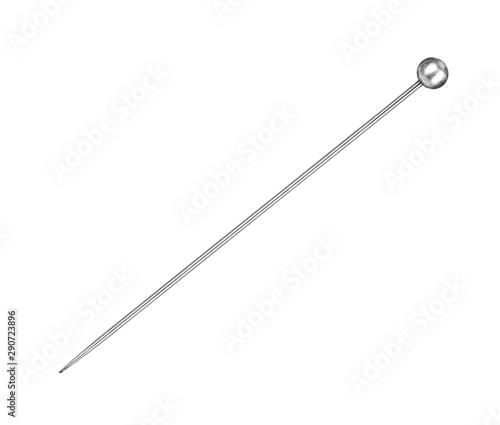 Sewing pin for connection of clothes on an isolated white background