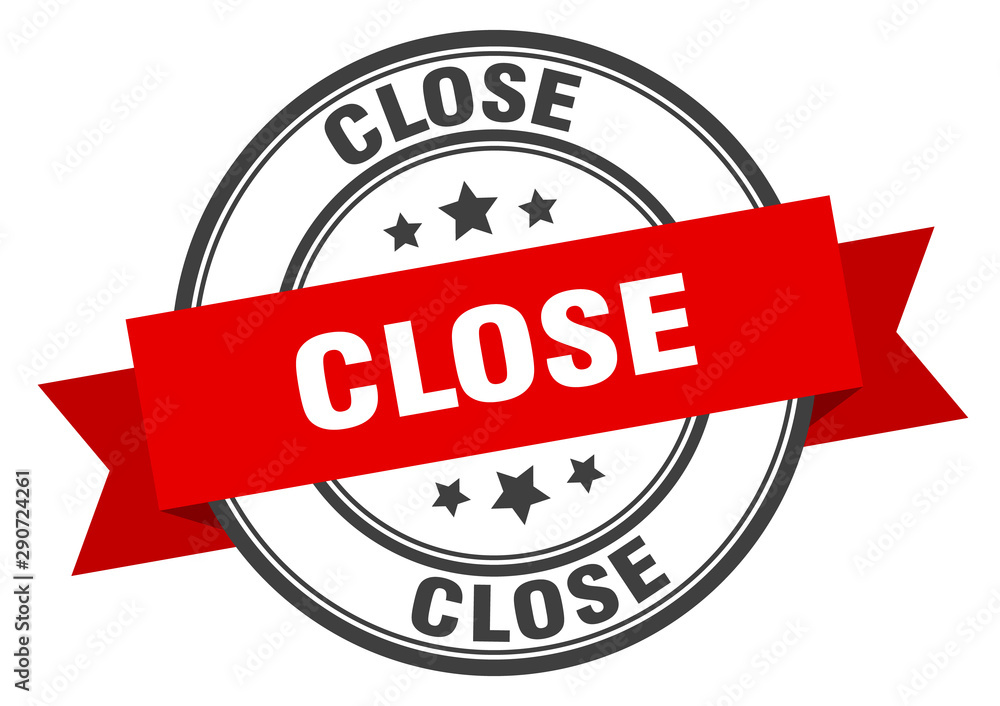 Fototapeta premium close label. close red band sign. close