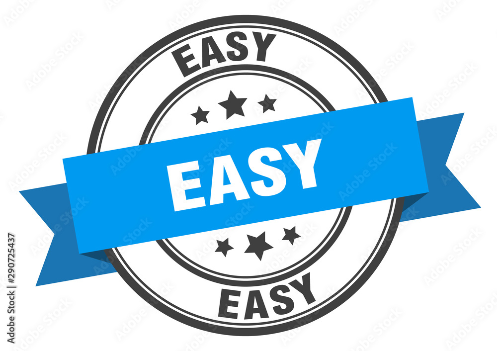 Fototapeta premium easy label. easy blue band sign. easy
