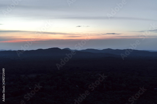 Sunrise in the middle of a jungle in Sri Lanka