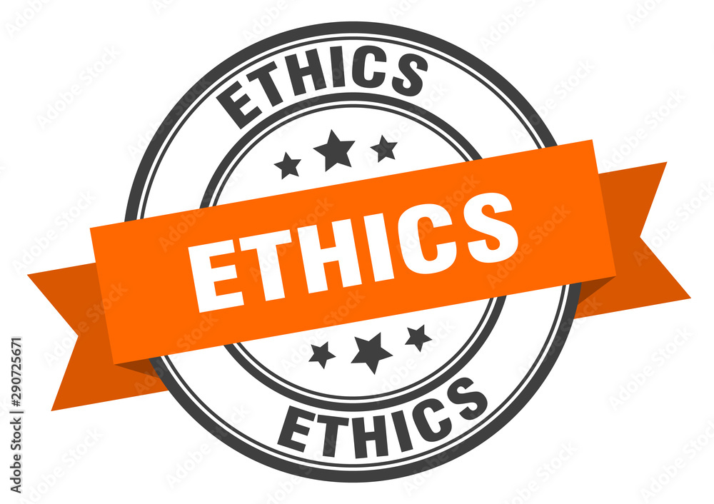 Fototapeta premium ethics label. ethics orange band sign. ethics